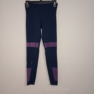 Lilybod sporty athletic pink polka dots navy leggings size XS